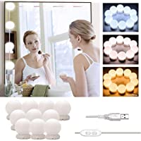 Los mejores  - Luces de Espejo Maquillaje- LED Lámpara de Espejo Cosmético de Tocador con Estilo Hollywood con USB Puerto- Kit Luz Baño…